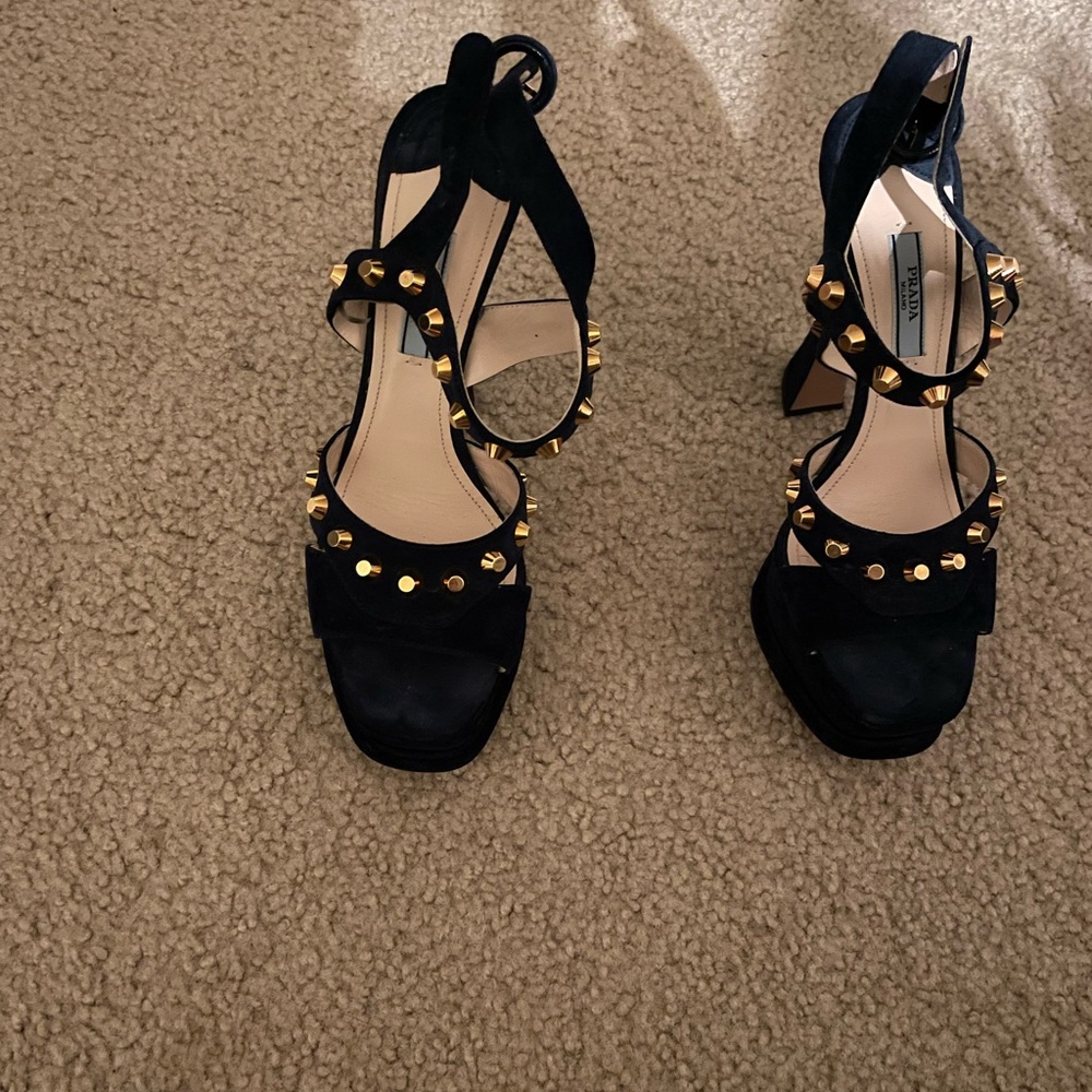 Blue suede Prada shoes